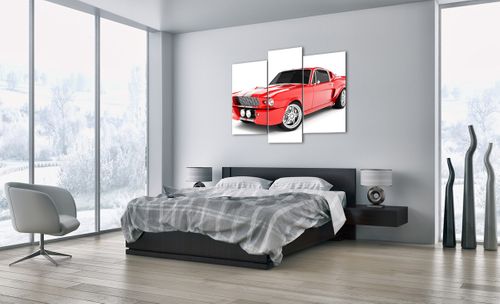 Obraz Na Płótnie - Czerwony Samochód  - 130X100 Cm - Cb130X100-2563 na Arena.pl