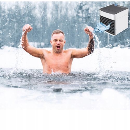 PRZENOŚNY MAŁY KLIMATYZER USB NA WODĘ i LÓD 3W1 KLIMATOR DO DOMU WENTYLATOR na Arena.pl