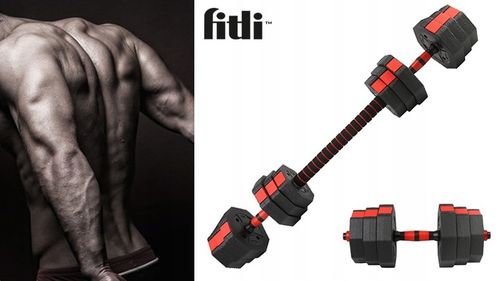 Hantle regulowane bitumiczne 20kg ZESTAW HANTLI 2x10kg obciążenie sztanga na Arena.pl