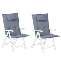 Zestaw 2 poduszek na krzesła ogrodowe niebieski TOSCANA/JAVA