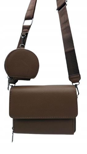 Victoria J. - torebka listonoszka portfelik pasek BOHO czekolada VJ-938 na Arena.pl