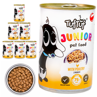 TufTuf Junior Pełnoporcjowa karma dla szczeniąt z drobiem w sosie 6x415g