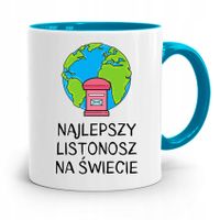 Kubek Błękitny Prezent Dla Listonosza Najlepszy Z Nadrukiem Ze Zdjęciem