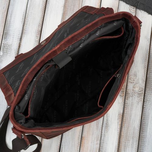 torba skórzana męska na ramię na laptopa brązowa vintage na Arena.pl