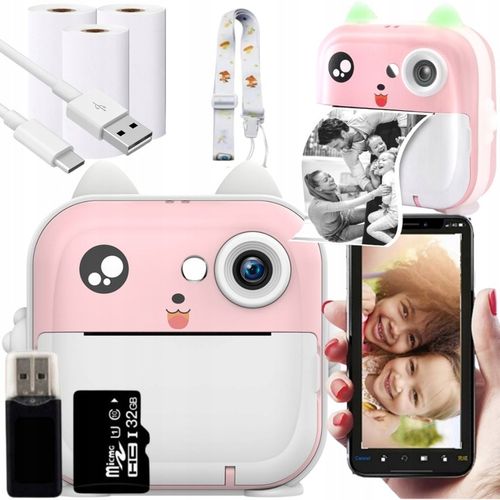 DRUKUŚ DRUKARKA APARAT NATYCHMIASTOWY FOTOGRAFICZNY MINI TERMICZNA RÓŻOWY na Arena.pl