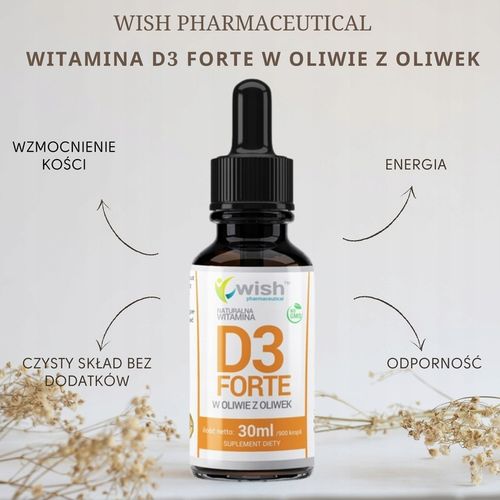 NATURALNA WITAMINA D3 FORTE 2000IU KROPLE 30ml/900 na Arena.pl