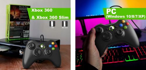 Kontroler USB Gamepad do konsoli Xbox 360/PC Win7, joystick z kablem na Arena.pl