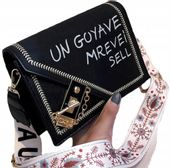 Listonoszka Mała Damska Skórzana Torebka Na Pasku