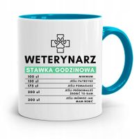 Kubek Błękitny Weterynarza Stawka Godzinowa Z Nadrukiem Ze Zdjęciem