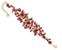 bransoletka czerwone kwiatuszki z kryształkami z kolekcji blossom