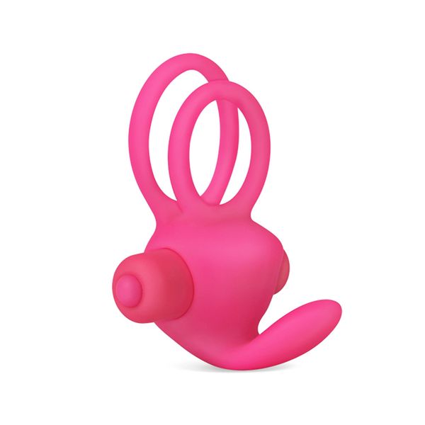 Power Clit Duo Silicone Cockring Pink zdjęcie 3