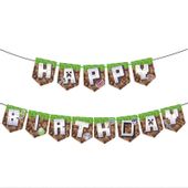 Baner urodzinowy Happy Birthday Minecraft, 230 cm