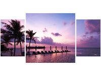 80X40CM OBRAZ MAGICZNY ZACHÓD SŁOŃCA MALEDIWACH TRÓJ OBRAZ