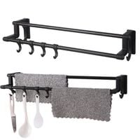 Wieszak łazienkowy kuchenny bez wiercenia drążek z haczykami uniwersalny