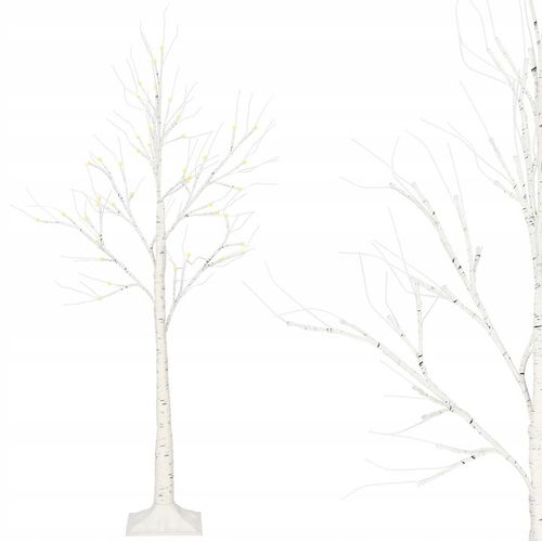BRZOZA 48LED DRZEWKO ŚWIĄTECZNE OZDOBNE ŚWIECĄCE LAMPKI BIAŁE CIEPŁE 120cm na Arena.pl