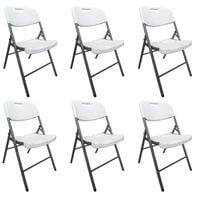 Krzesło cateringowe bankietowe do ogrodu składane tworzywo sztuczne kolor biały zestaw 6szt.