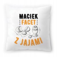 Poduszka Dla Maćka Na Urodziny Ze Zdjęciem Na Prezent Biała 40X40 Cm