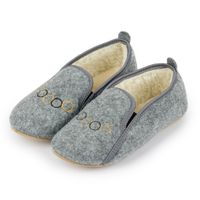 Bambosze damskie szare filcowe ocieplane kółka 38