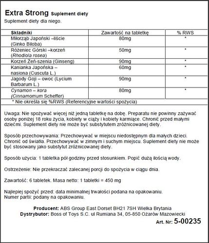 supl.diety extra strong 6 capsules na Arena.pl