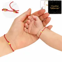 BRANSOLETKA DLA MAMY I CÓRKI SERCE SZCZĘŚCIA CZERWONA STAL CHIRURGICZNA