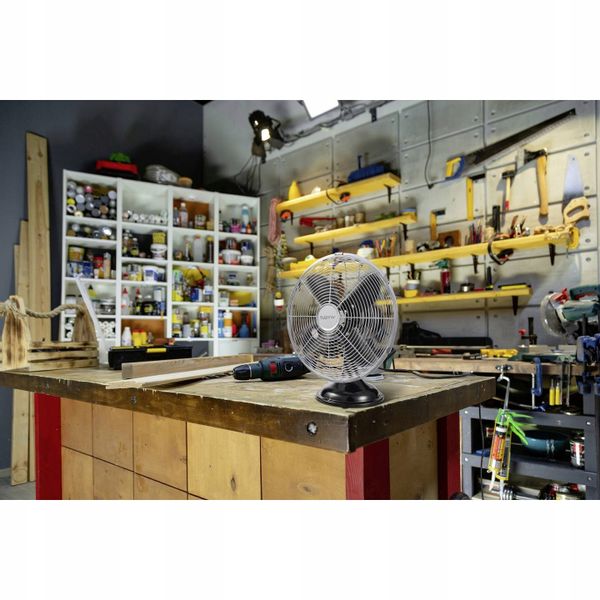 Wentylator stołowy REGULACJA 3 prędkości OSCYLACJA 4 Łopatki 40 W Sygonix zdjęcie 8