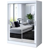 Szafa Przesuwna 150cm KARL Biel Garderoba 2 wnętrza