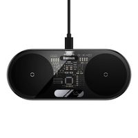 podwójna ładowarka bezprzewodowa qi z wyświetlaczem usb-c 20w - czarny