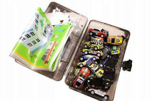 DUŻY ZESTAW SAMOCHODÓW METALOWE RESORAKI AUTKA AUTKO Z NAPĘDEM + AKCESORIA na Arena.pl