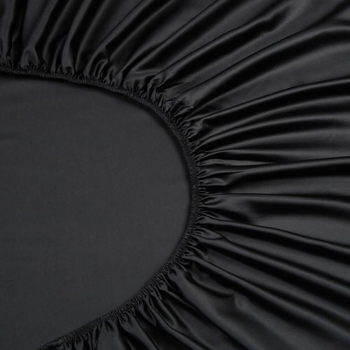 Prześcieradło z Gumką 90x200 Czarne Gładkie Oddychające Bambus Poliester na Arena.pl