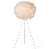 Stojąca lampa GOOSY 71767/50/31 Lucide piórka kula do sypialni biała