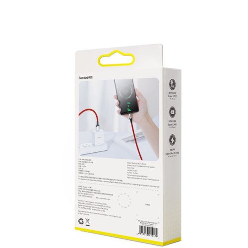 Kabel USB-C Baseus Cafule, VOOC, QC, 5A, 1m (czerwony) na Arena.pl