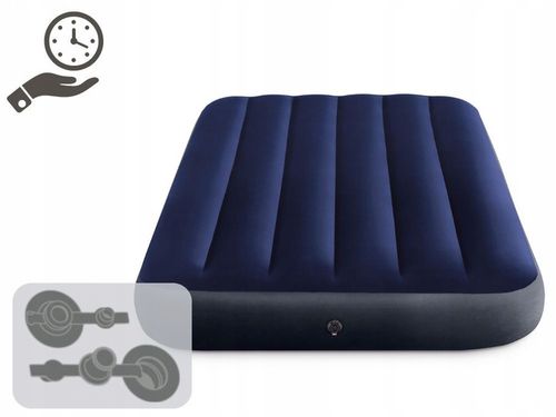 Materac Dmuchany Welurowy Jednoosobowy Łóżko 191x99x25 Intex 64757 na Arena.pl