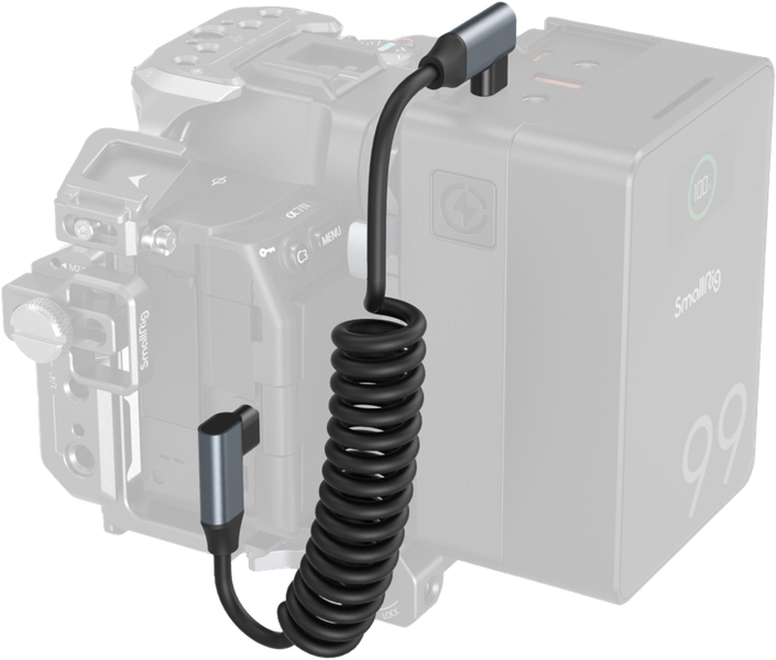 SmallRig 4792 USB-C prosty do USB-C kątowy spiralny kabel danych zdjęcie 3