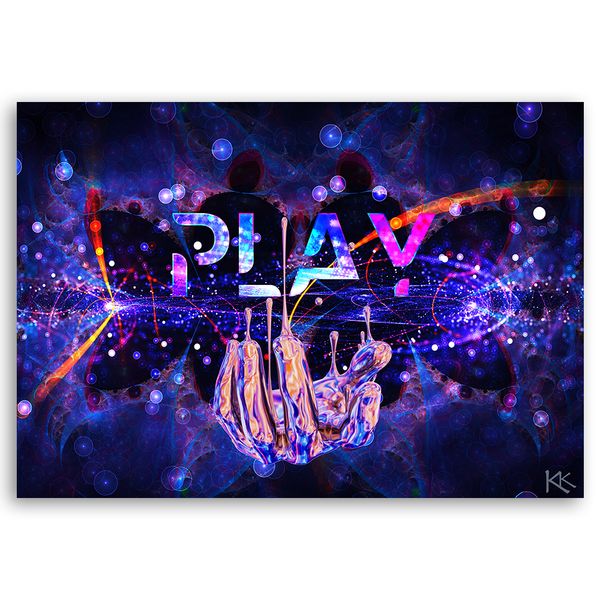 Obraz na płótnie, Play Neon z napisem 100x70 100x70 zdjęcie 3