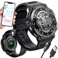 Smartwatch Lewer SPORT ROZMOWY WYTRZYMAŁY czarny