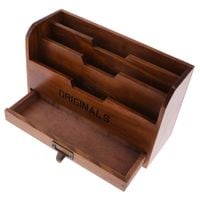 Organizer Na Biurko Z 1 Szufladą i Wieloma Półkami - DREWNO