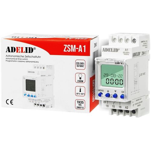 Zegar Astronomiczny Jednokanałowy Programator Czasowy 230V AC na Arena.pl