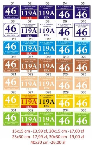 TABLICA ADRESOWA tabliczki adresowe numer domu na Arena.pl