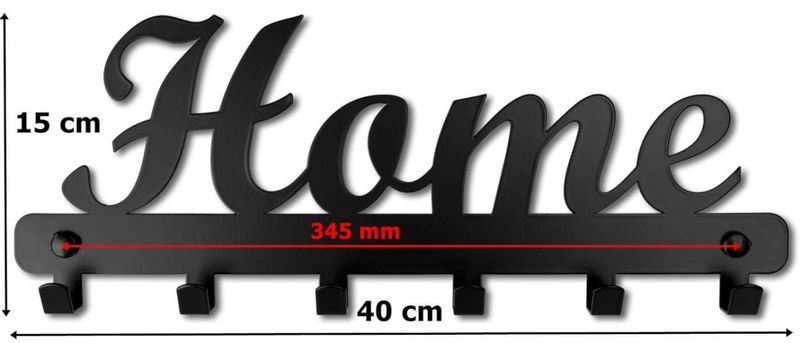 Wieszak ścienny HOME czarny zdjęcie 3