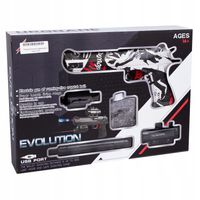 PISTOLET KARABIN AUTOMAT KULKI ŻELOWE LASER TŁUMIK + OKULARY AKUMULATOR