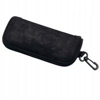 Czarne zamszowe ETUI NA OKULARY korekcyjne przeciwsłoneczne na zamek