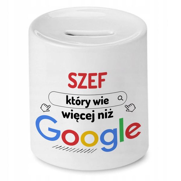 Skarbonka Dla Szefa Na Urodziny Imieniny Prezent Z Nadrukiem Ze Zdjęciem zdjęcie 1
