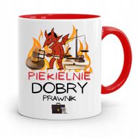 Kubek Czerwony Prawnika Piekielnie Dobry Prawnik Z Nadrukiem Ze Zdjęciem