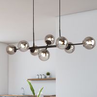 Modernistyczna LAMPA wisząca ERIMIDA PND-2244-8A-BL Italux loftowy ZWIS szklane kule zwis czarny