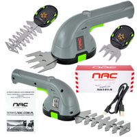 NOŻYCE AKUMULATOROWE DO TRAWY I KRZEWÓW NAC 3.6 V 1,5 Ah 2 WYMIENNE OSTRZA