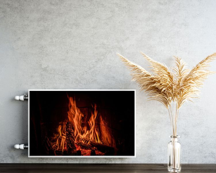MATA Magnetyczna Na Grzejnika Ogień W Kominku 110cm x 60cm zdjęcie 5
