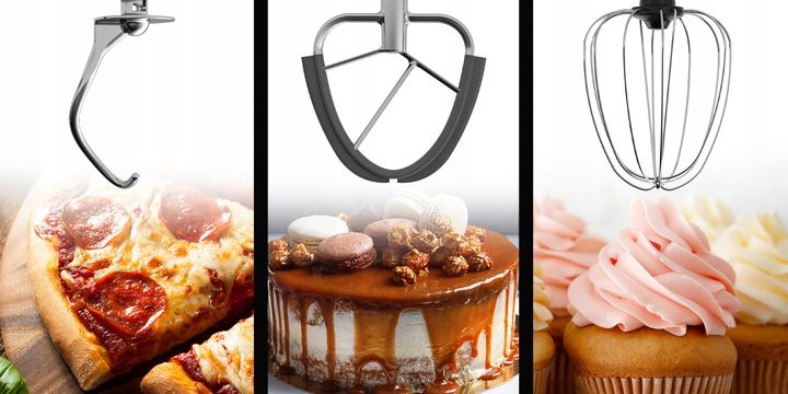 ROBOT KUCHENNY MIKSER PLANETARNY ZESTAW WIELOFUNKCYJNY SREBRNY 6,5L 2200W zdjęcie 3