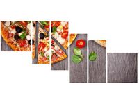 100CM 220CM OBRAZ 6 ELEM PIZZA ŚCIENNY