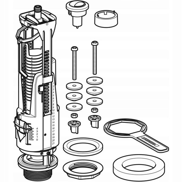 GEBERIT ZAWÓR SPUSTOWY DWUDZIELNY IMPULS BASIC zdjęcie 2