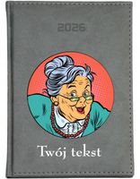 DUŻY KALENDARZ A4 2026 DZIENNY Z NADRUKIEM UV PREZENT DLA BABCI + IMIE